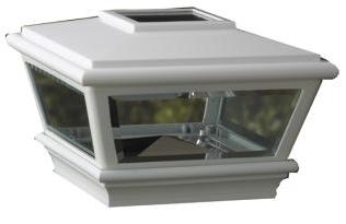 buy White Solar LED Post Light Cap 4.5